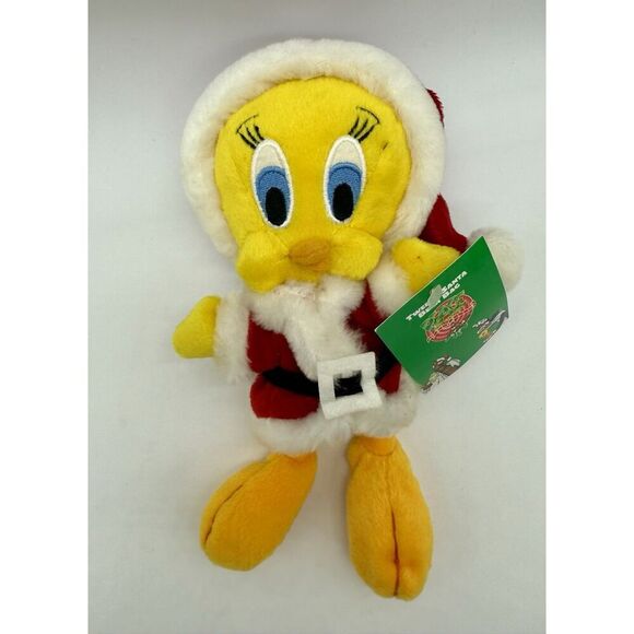 Warner Bros. Other - Christmas Tweety Santa Plush Bean‎ Bag 8” Warner Bros Studio Vintage 1998 New